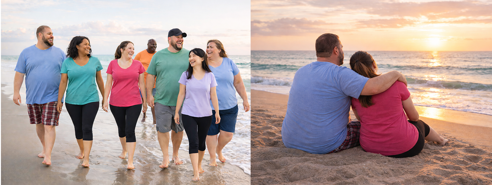 Happy customers on the beach